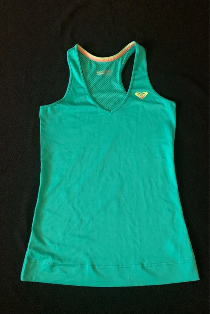 Roxy Athletix Women's Tank Top Size Medium Green Racerback